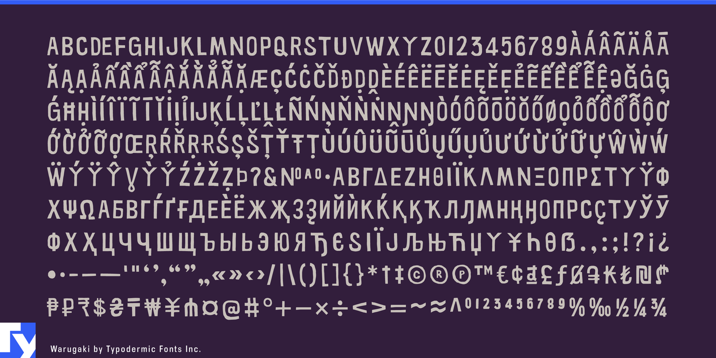 Пример шрифта Warugaki Regular